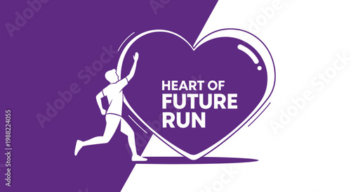 Heart Of Future Run Depicting a Person Running towards a Healthy Lifestyle and Fitness