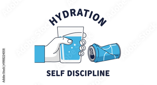 Healthy Choices Illustrated: Hydration and Self-Control in Daily Life