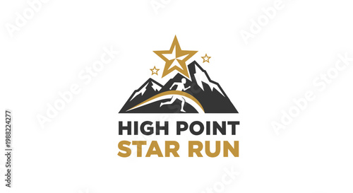 High Point Star Run Logo: A Dynamic Emblem for Athletic Competitions and Events