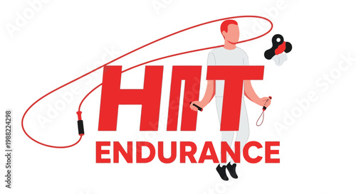 High Intensity Training: Animated Athlete Jumping Rope For Health and Endurance