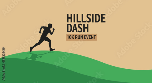 Hillside Dash: A Dynamic Visual Depiction Of Endurance And An Athletic 10K Run Event