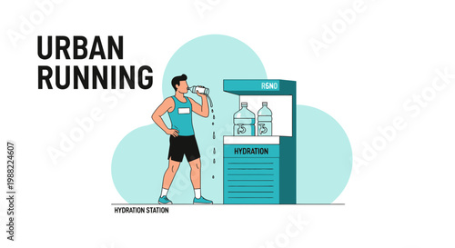 Healthy Lifestyle And Hydration Station For Urban Runner During Training And Practice