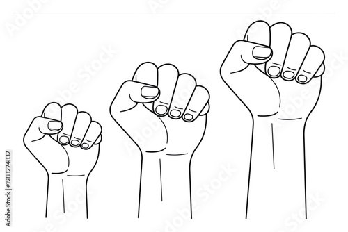 Raised Fist Vector Illustrations in Different Sizes