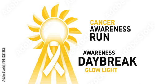 Hopeful Sunrise Cancer Awareness Run Event Symbolizing Light and Resilience