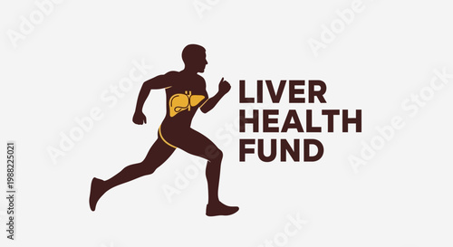 Healthy Lifestyle Concept Depicted Through Running Figure and Liver Organ Illustration