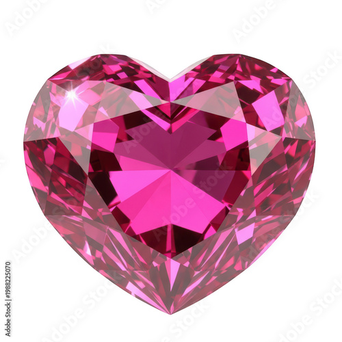 Shaped pink diamond cut into a heart form with vibrant coloration Transparent Background, png.
