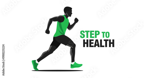 Healthy Lifestyle Concept Depicting a Runner Promoting Fitness and Well-being Through Exercise