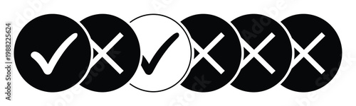 Checkmark and Cross Voting Vector Illustration