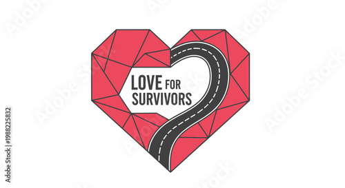 Heart Shaped Road Illustration For Love For Survivors Theme