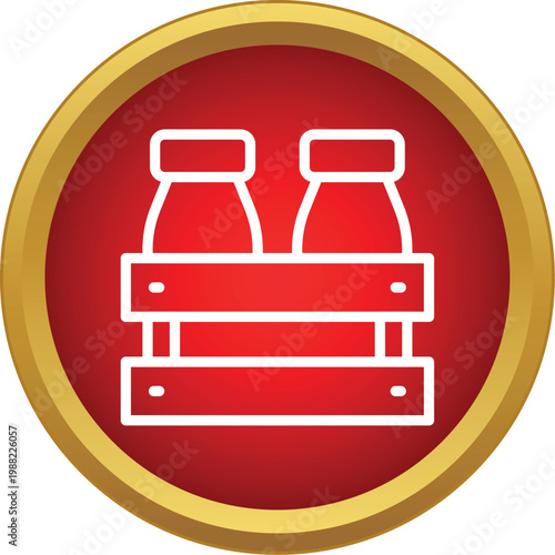 Milk bottles in a wooden crate, representing dairy delivery and fresh products