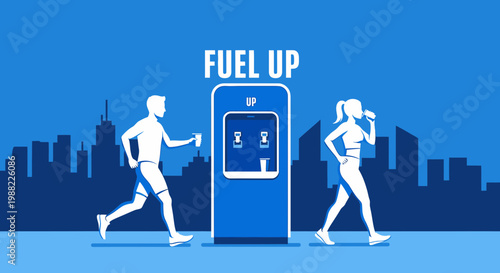 Healthy Lifestyle Practices and Hydration Concepts for Modern City Dwellers Graphics