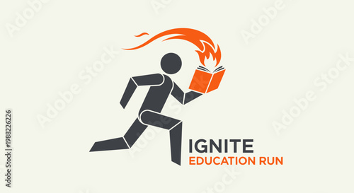 Ignite Education Run Symbol Capturing Knowledge And Inspiration