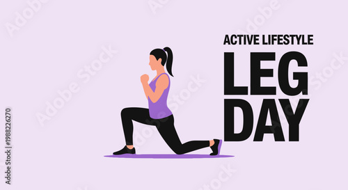 Healthy Lifestyle, Leg Workout, Exercises for Strength, Active Woman Doing Lunges
