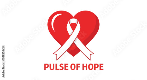 Heart Symbol With Ribbon Representing Hope And Awareness For A Meaningful Cause