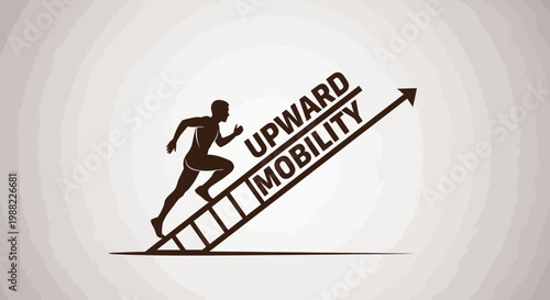 Illustrated Concept Depicting Upward Mobility and Career Advancement in a Dynamic Approach