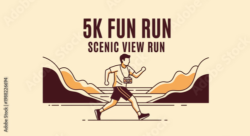 Illustrated 5K Fun Run, Scenic Run With Photographer, Fitness, Running Event in Nature
