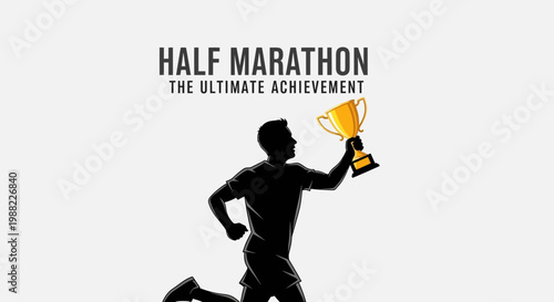 Half Marathon Champ Celebrates With Trophy After Reaching The Ultimate Goal