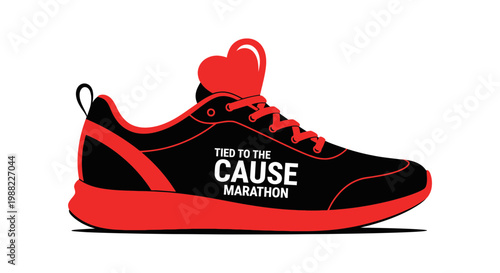 Heart-Shaped Running Shoe Promoting a Marathon for a Social Cause Design