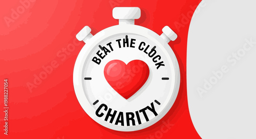 Heartbeat Campaign: Time-Sensitive Charity Drive on a Red and White Background