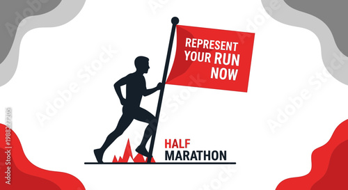 Half Marathon Run Design: Represent Your Run with A Graphic and Motivational Silhouette