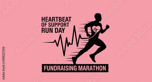 Heartbeat Support Run Day: Fundraising Marathon Charity Event Design Concept