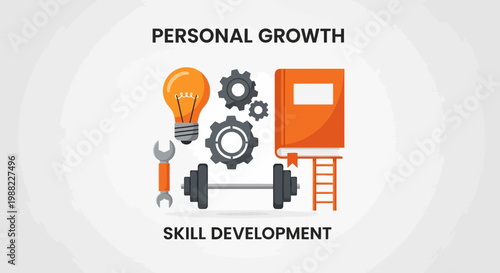 Illustration Depicting Personal Growth, Skill Development, and Knowledge Acquisition in Detail