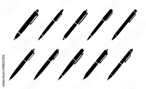 Pen symbol collection. Pen logo. Pen icon. Vector illustration