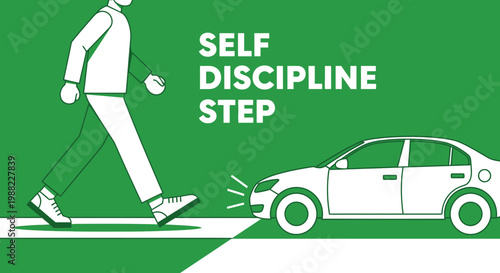 Illustration Illustrating Self Discipline and Personal Growth to Achieve Success and Goals