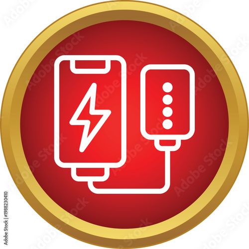 Smartphone connecting to a power bank, illustrating mobile device charging process