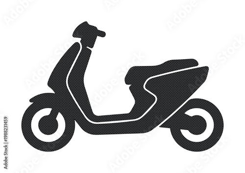 Modern motor scooter silhouette vector, black moped icon for urban transportation, minimalist electric bike graphic for delivery and travel apps