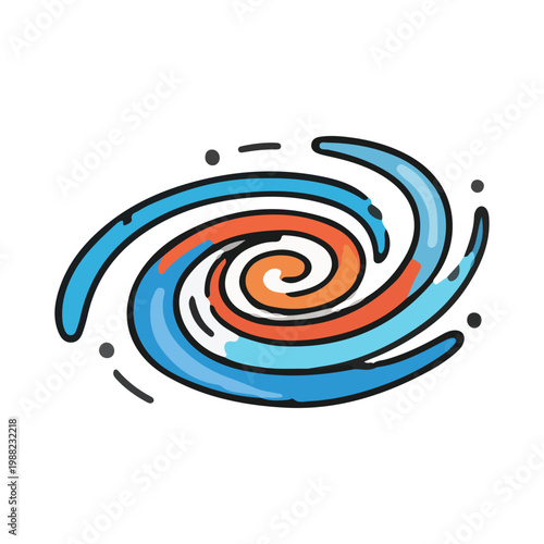 Abstract Colorful Spiral Galaxy Illustration Icon