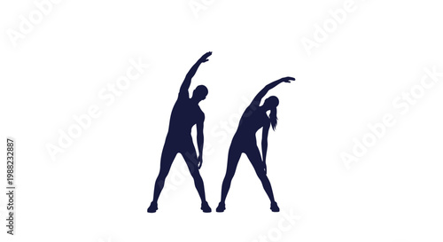 Two people in yoga poses together.