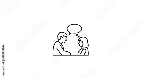 Two people talking in conversation.