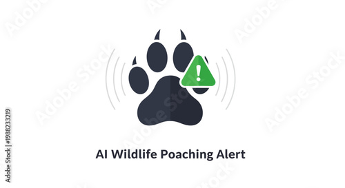 Wildlife conservation alert paw print symbol.