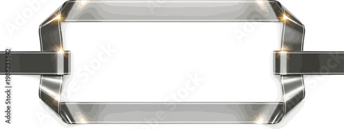 A sleek and modern rectangular light fixture with a silver finish and black straps