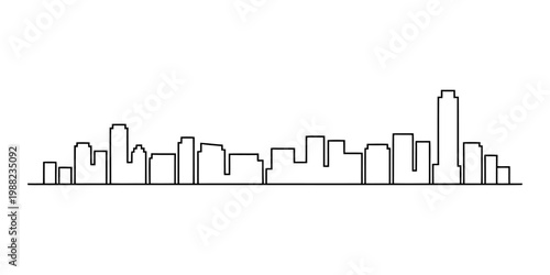 Continuous single line drawing of a refrigerator for kitchen appliance concept Vector, illustration