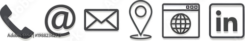 A set of modern communication icons on a clean white background