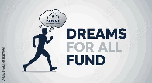 Illustration Of A Runner And A Dream Cloud Concept Representing A Funding Organization