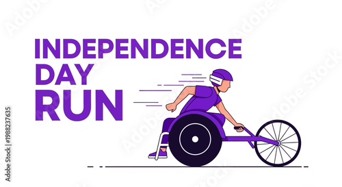 Independence Day Race: Athlete in Wheelchair Displays Determination and Patriotism