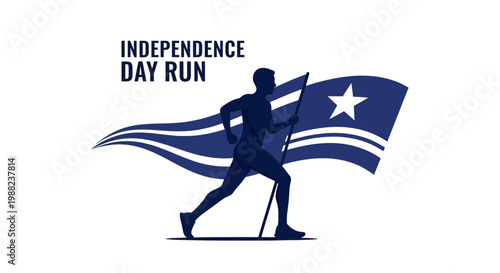 Independence Day Run: A Runner With a Flag Celebrating National Freedom and Joy