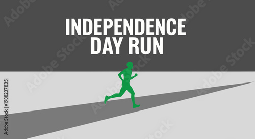 Independence Day Run: A Silhouette Promoting Celebration and Healthy Exercise Activities