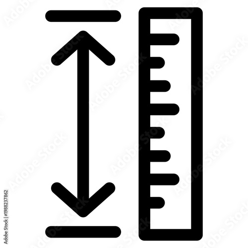 height measurement line icon
