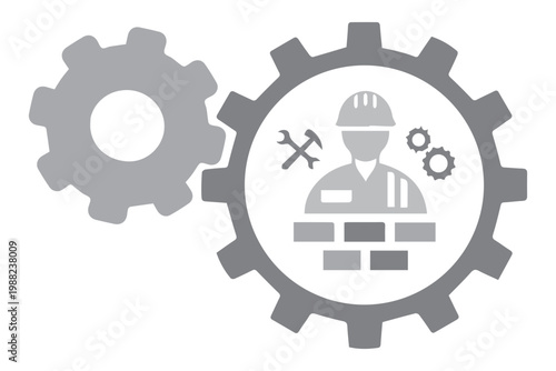 Industrial Construction Gear Icon