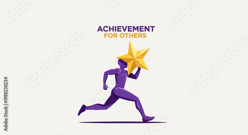 Illustration Representing Achieving Goals and Shared Success Symbolizing a Collective Effort