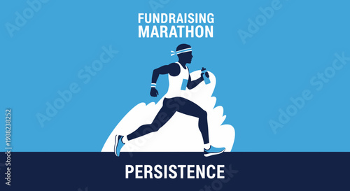 Illustration Representing Perseverance and Commitment During Fundraising Marathon Competition
