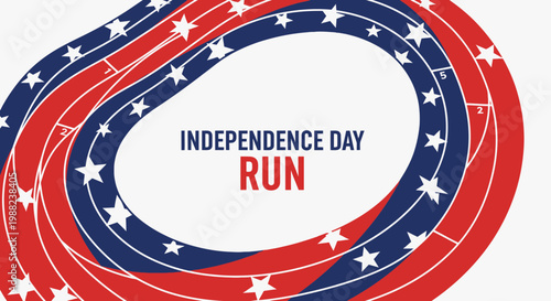 Independence Day Run: American Track Design With Stars and Stripes Celebrating Freedom