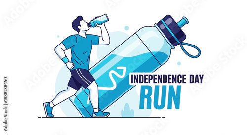 Independence Day Run: An Athletic Illustration of Hydration and Celebration for July 4th