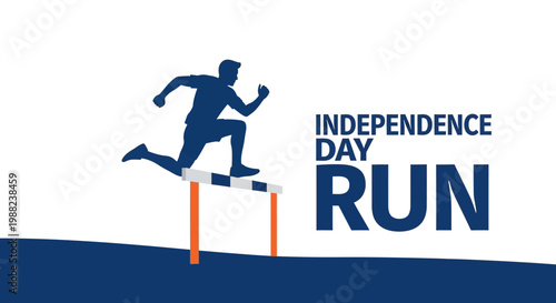 Independence Day Run: An Athletic Illustration Conceptualizing Freedom and Achievement