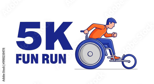 Inclusive 5K Fun Run Illustration Depicting Accessibility and Participation for All Abilities