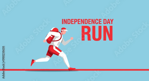 Independence Day Run Celebratory Graphic Depicting National Celebration of Freedom